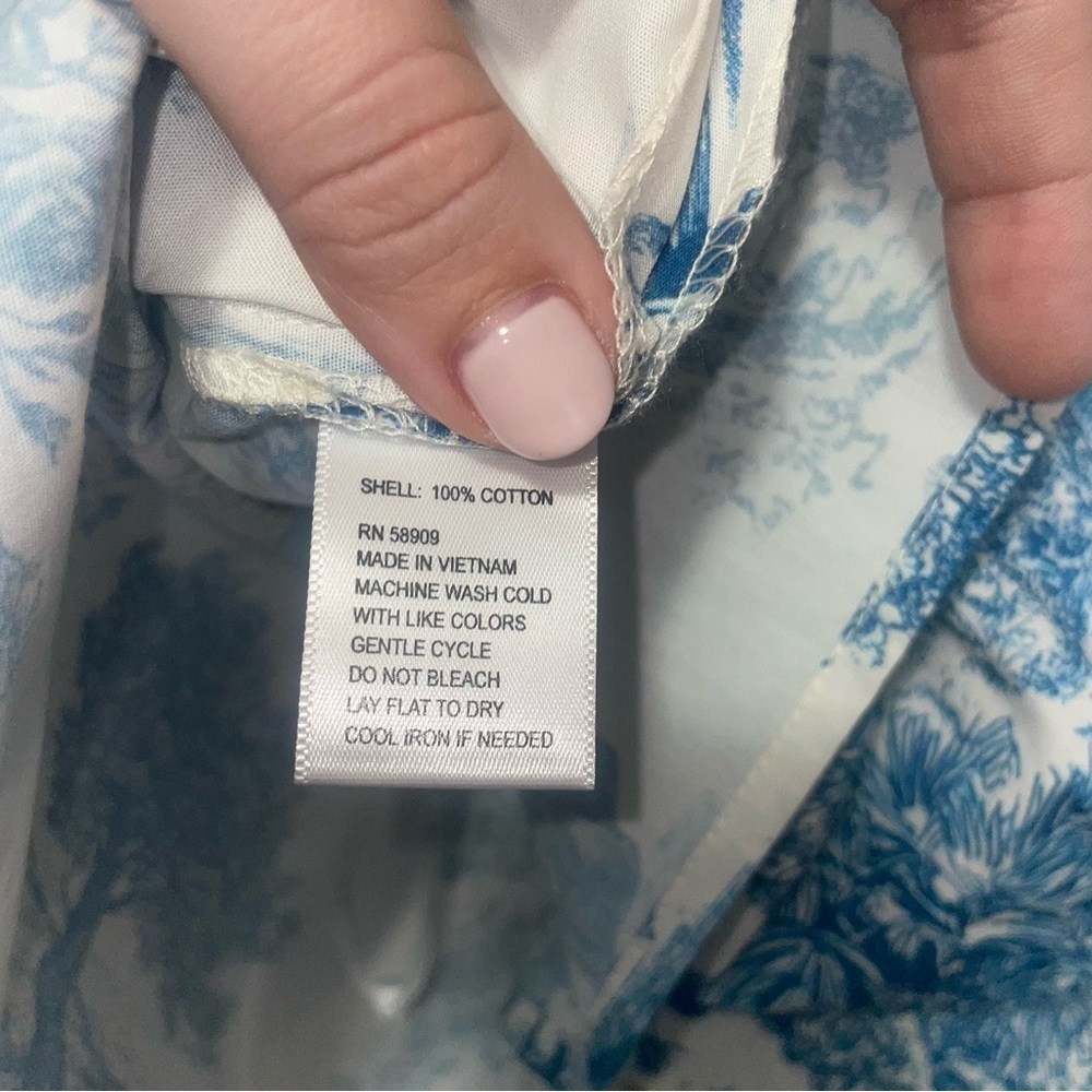 Gianni Bini NWT Sadie French Toile Du Joie Blue and White Tank Top Blouse XS - Picture 8 of 8